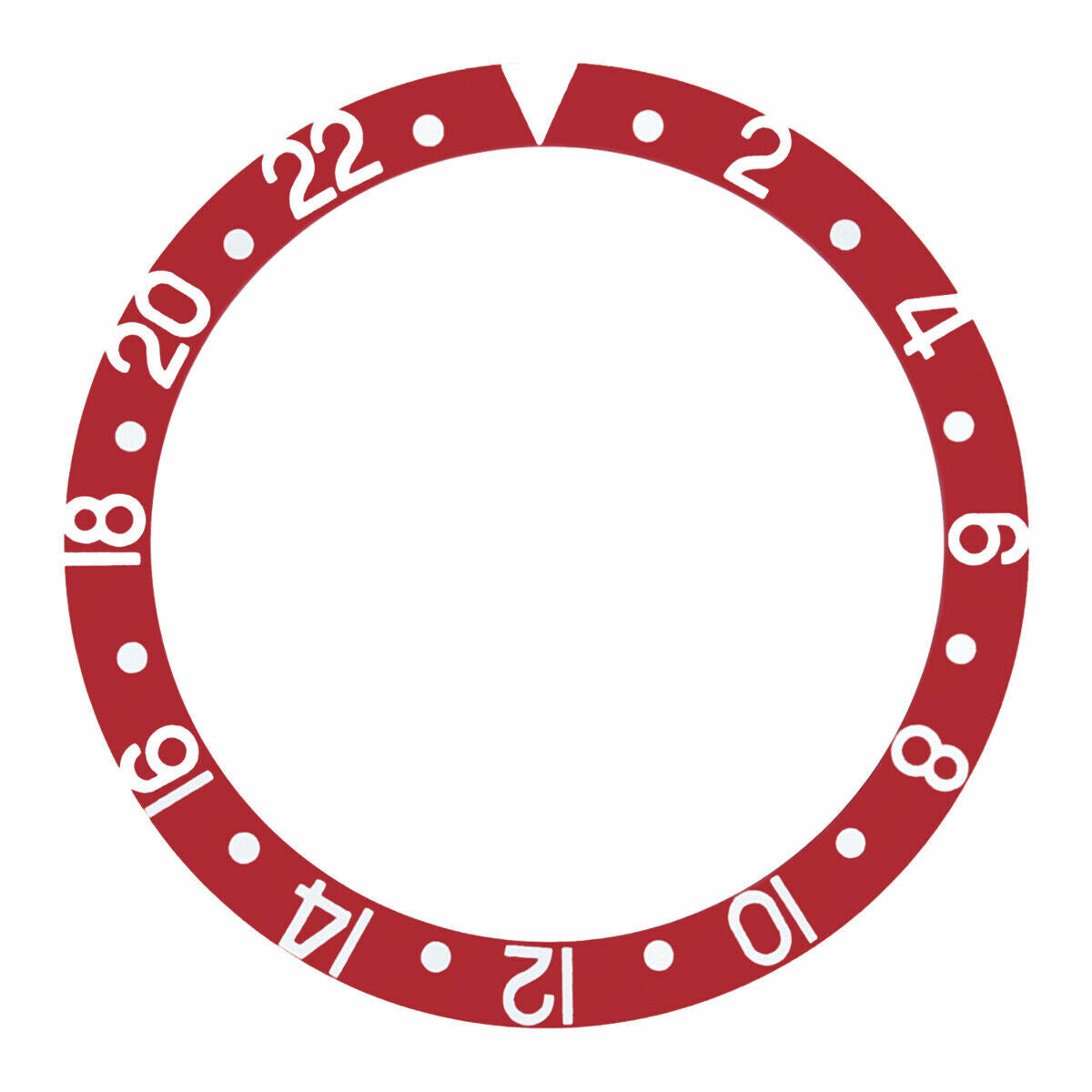 REPLACEMENT BEZEL INSERT RED FOR WATCH 37.70MM X 30.70MM