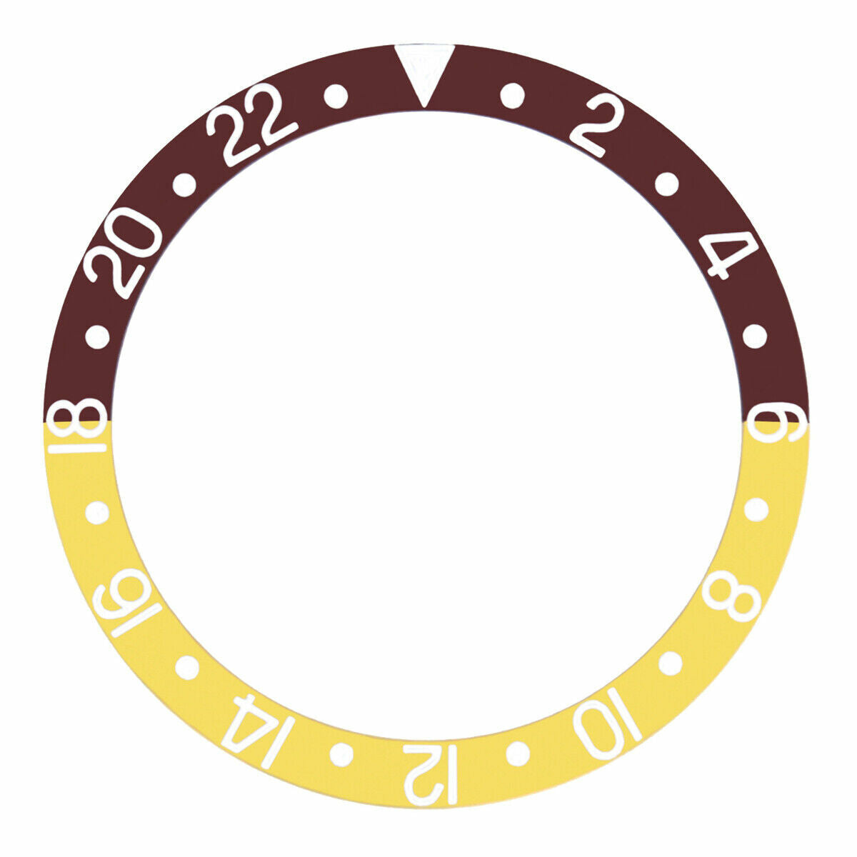 REPLACEMENT BEZEL INSERT BROWN/GOLD FOR WATCH 37.70MM X 30.70MM