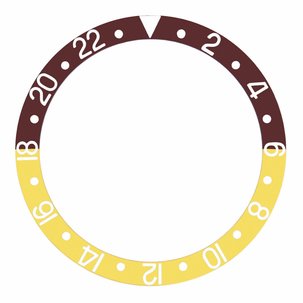 REPLACEMENT BEZEL INSERT BROWN/GOLD FOR WATCH 37.80MM X 30.20MM