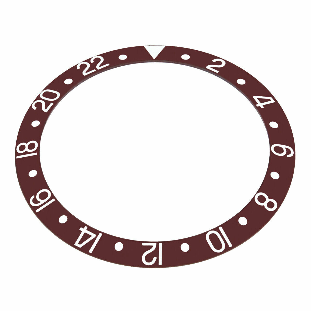 REPLACEMENT BEZEL INSERT BROWN WITH SILVER FONT FOR WATCH 37.80MM X 30.20MM