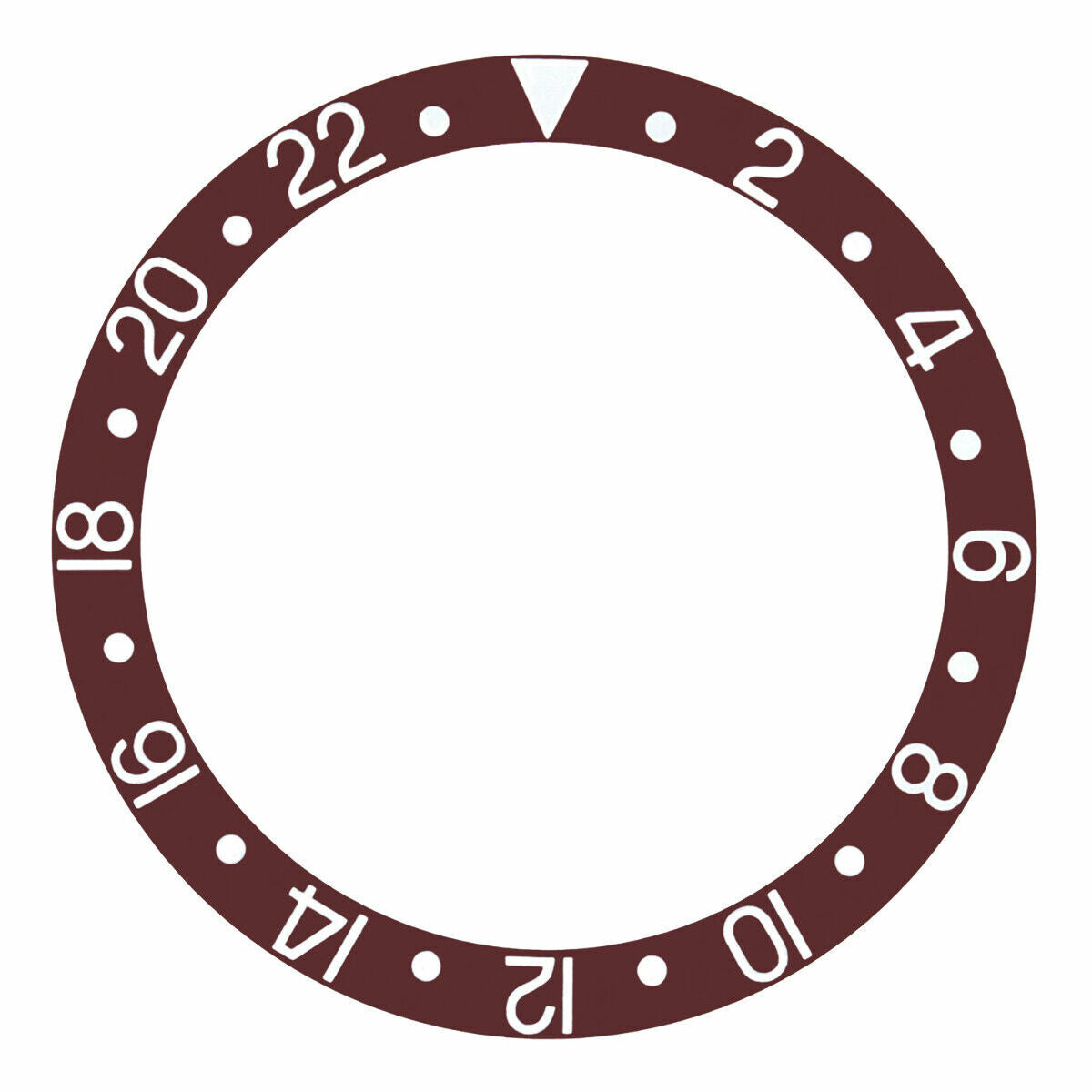 REPLACEMENT BEZEL INSERT BROWN WITH SILVER FONT FOR WATCH 37.80MM X 30.20MM