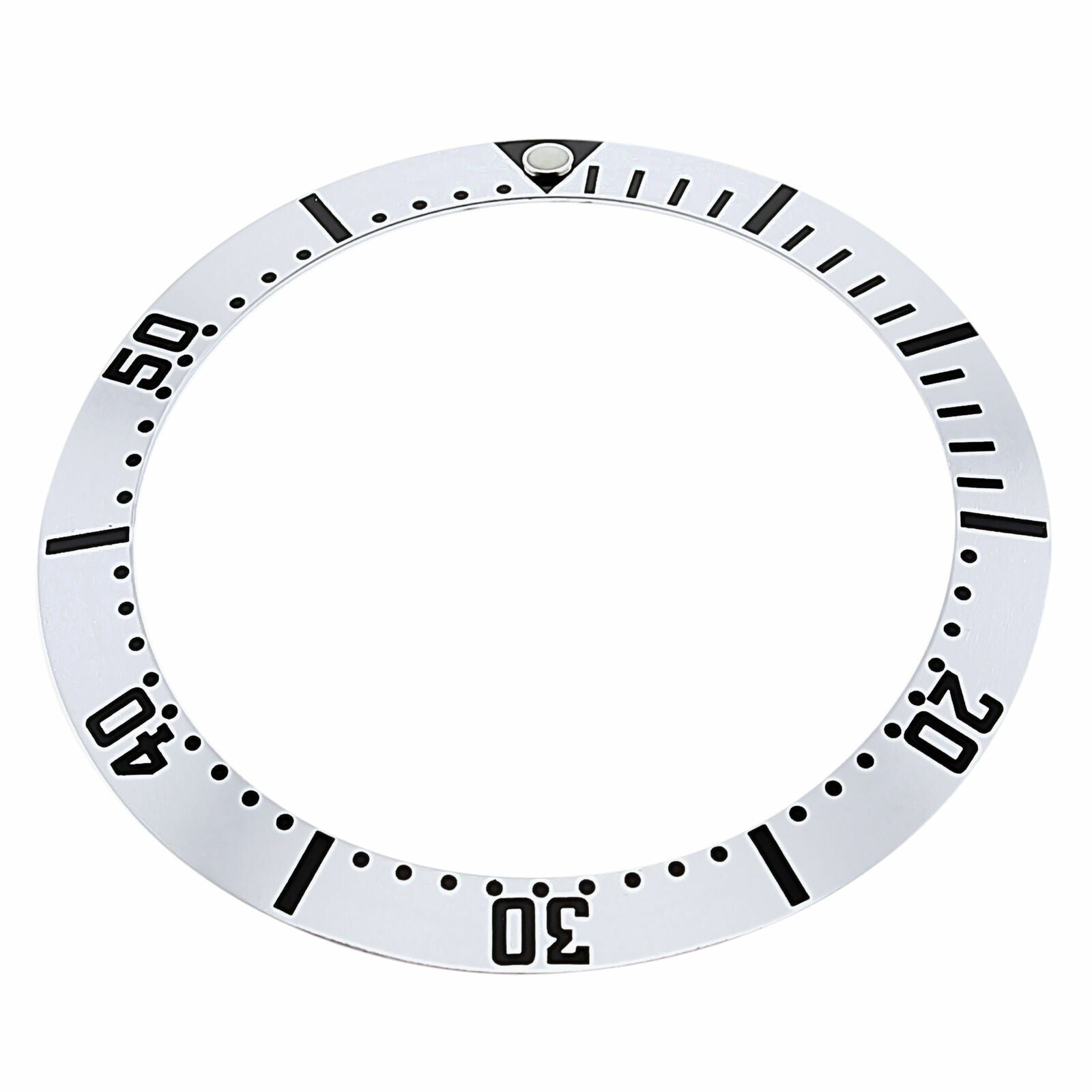 REPLACEMENT BEZEL INSERT SILVER COLOR FOR WATCH 33.20MM X 26MM