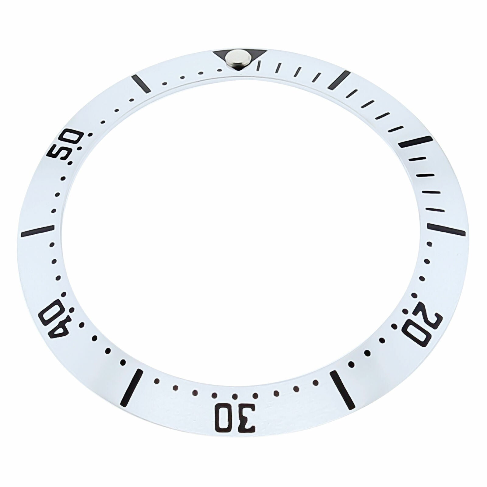 REPLACEMENT BEZEL INSERT SILVER WITH SMALL NUMBERS FOR WATCH 38.10MM X 30.50MM