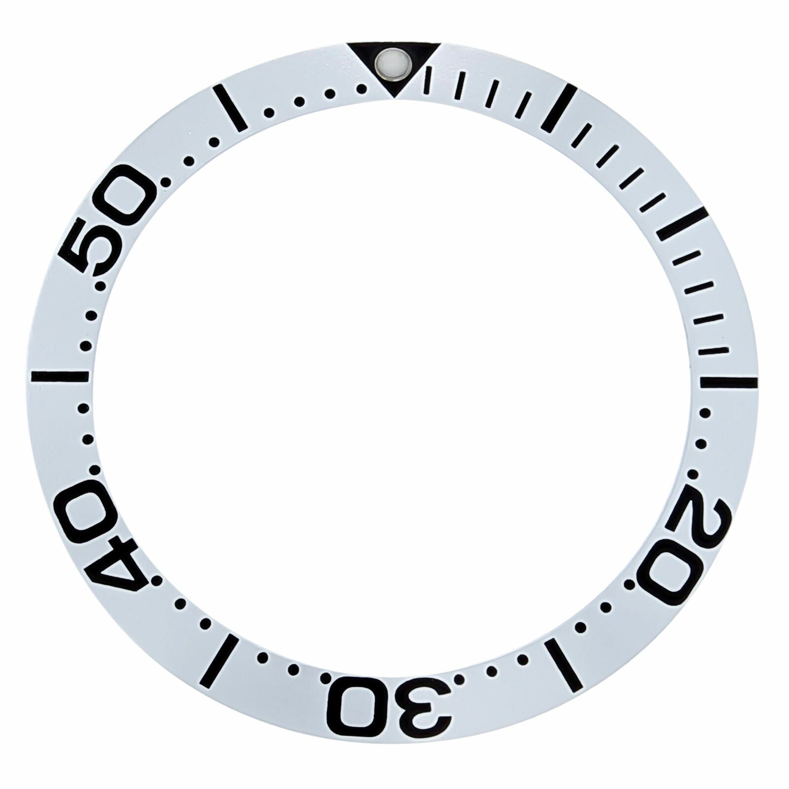 REPLACEMENT BEZEL INSERT SILVER LARGE NUMBERS FOR WATCH 38.10MM X 30.50MM