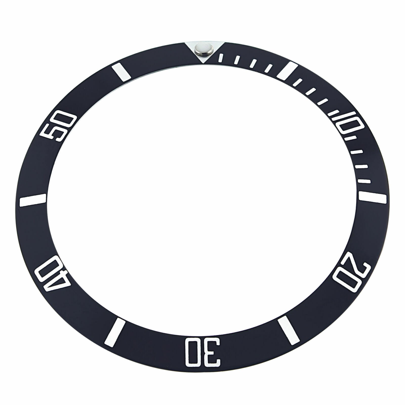 REPLACEMENT BEZEL INSERT BLACK FOR WATCH 37MM X 30MM SILVER FONTS