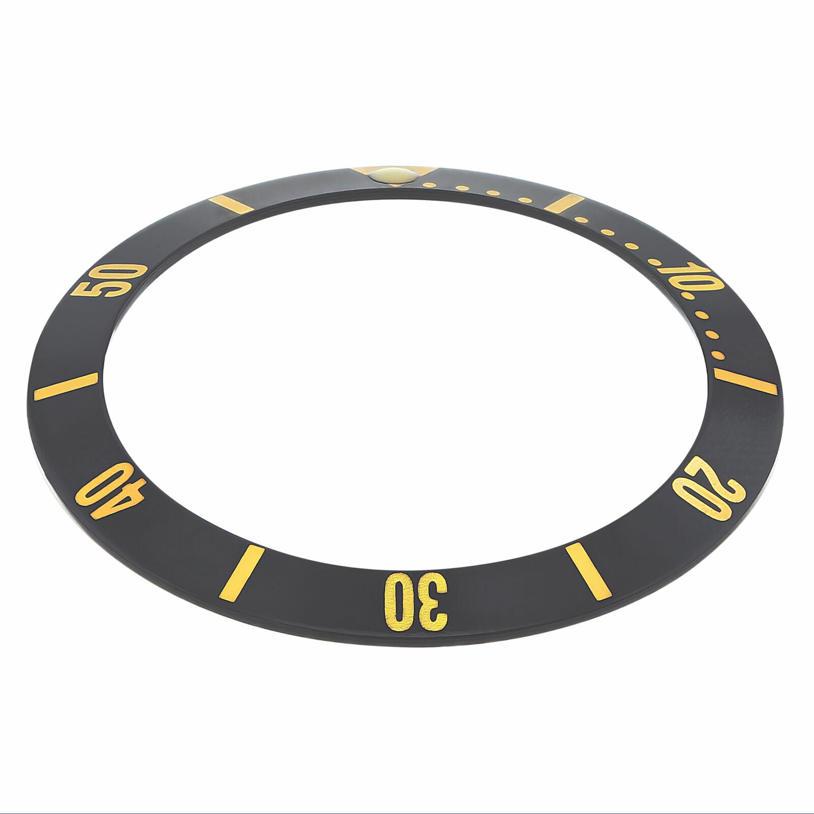 REPLACEMENT BEZEL INSERT BLACK W/GOLD FONTS FOR LADIES WATCH 25.40MM X 20MM