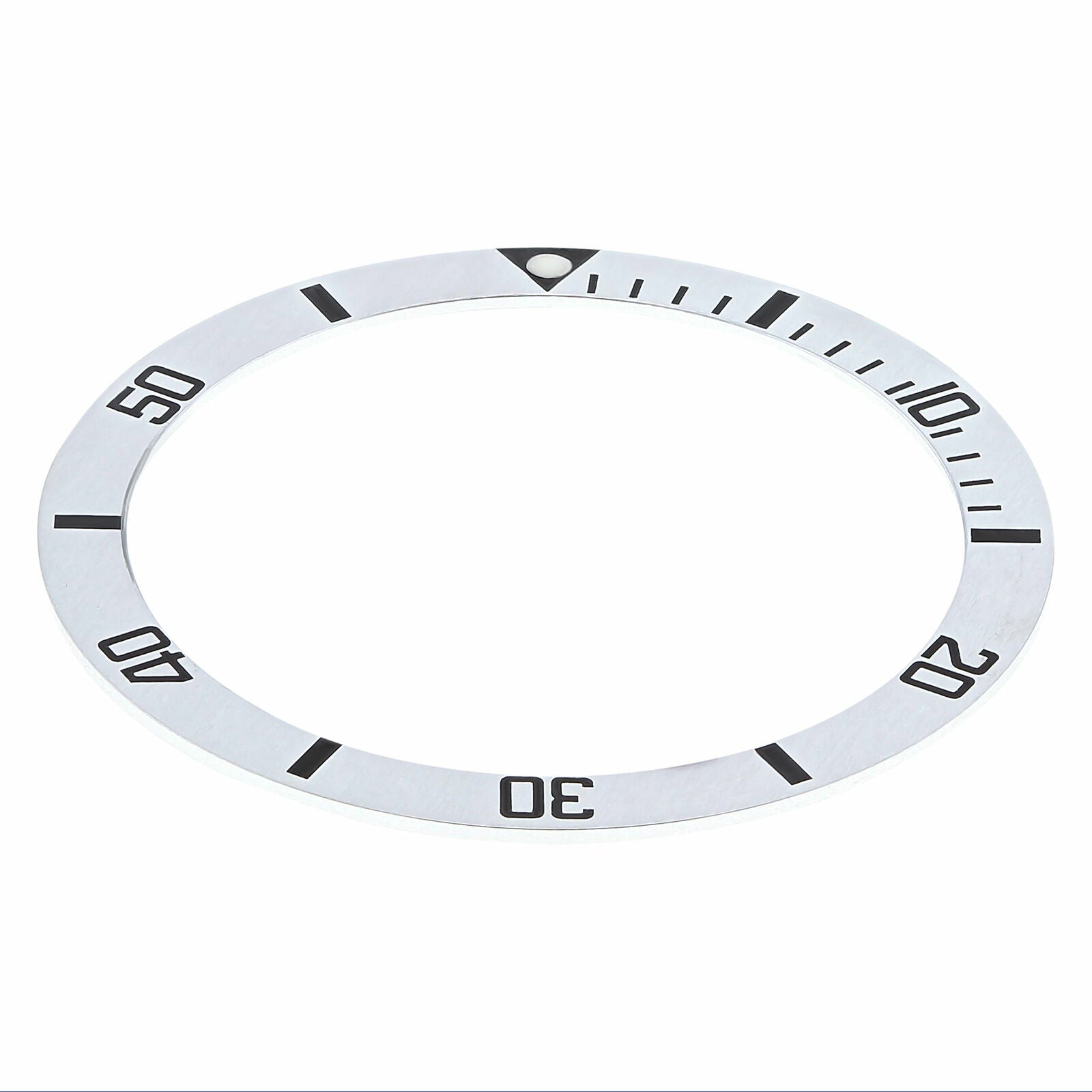 REPLACEMENT BEZEL INSERT SILVER FLAT FOR WATCH 34.90MM X 28.60MM