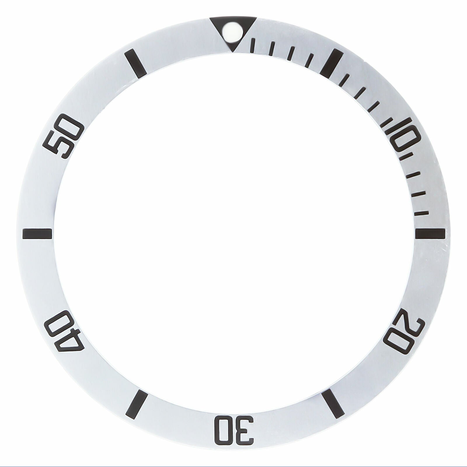 REPLACEMENT BEZEL INSERT SILVER FLAT FOR WATCH 34.90MM X 28.60MM