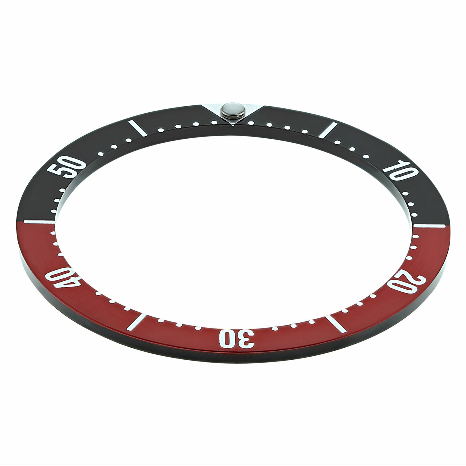 REPLACEMENT BEZEL INSERT BLACK/RED FLAT FOR WATCH 33.50MM X 27.40MM