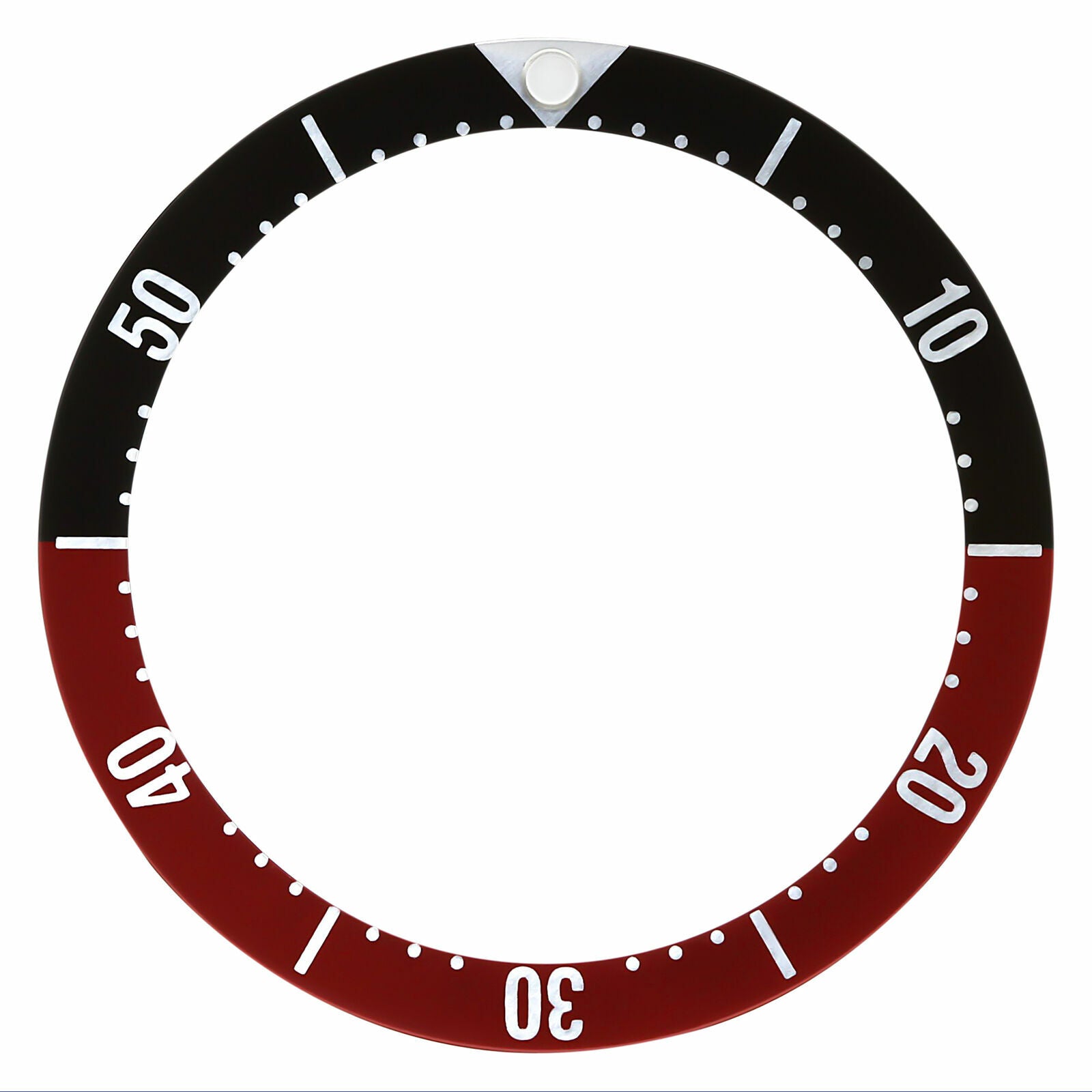 REPLACEMENT BEZEL INSERT BLACK/RED FLAT FOR WATCH 33.50MM X 27.40MM