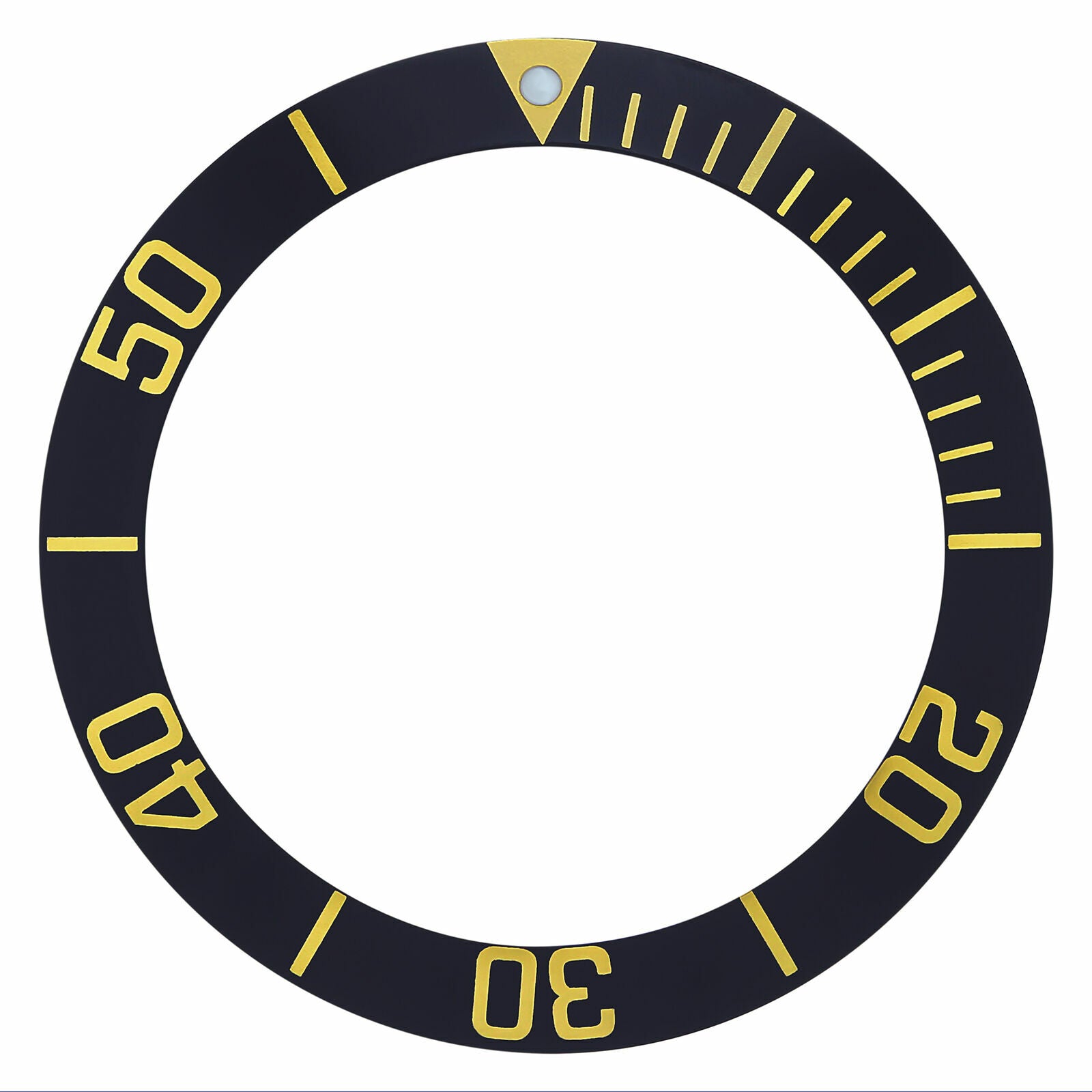 REPLACEMENT BEZEL INSERT BLACK W/GOLD NUMBER FOR WATCH 38.90MM X 30.10MM