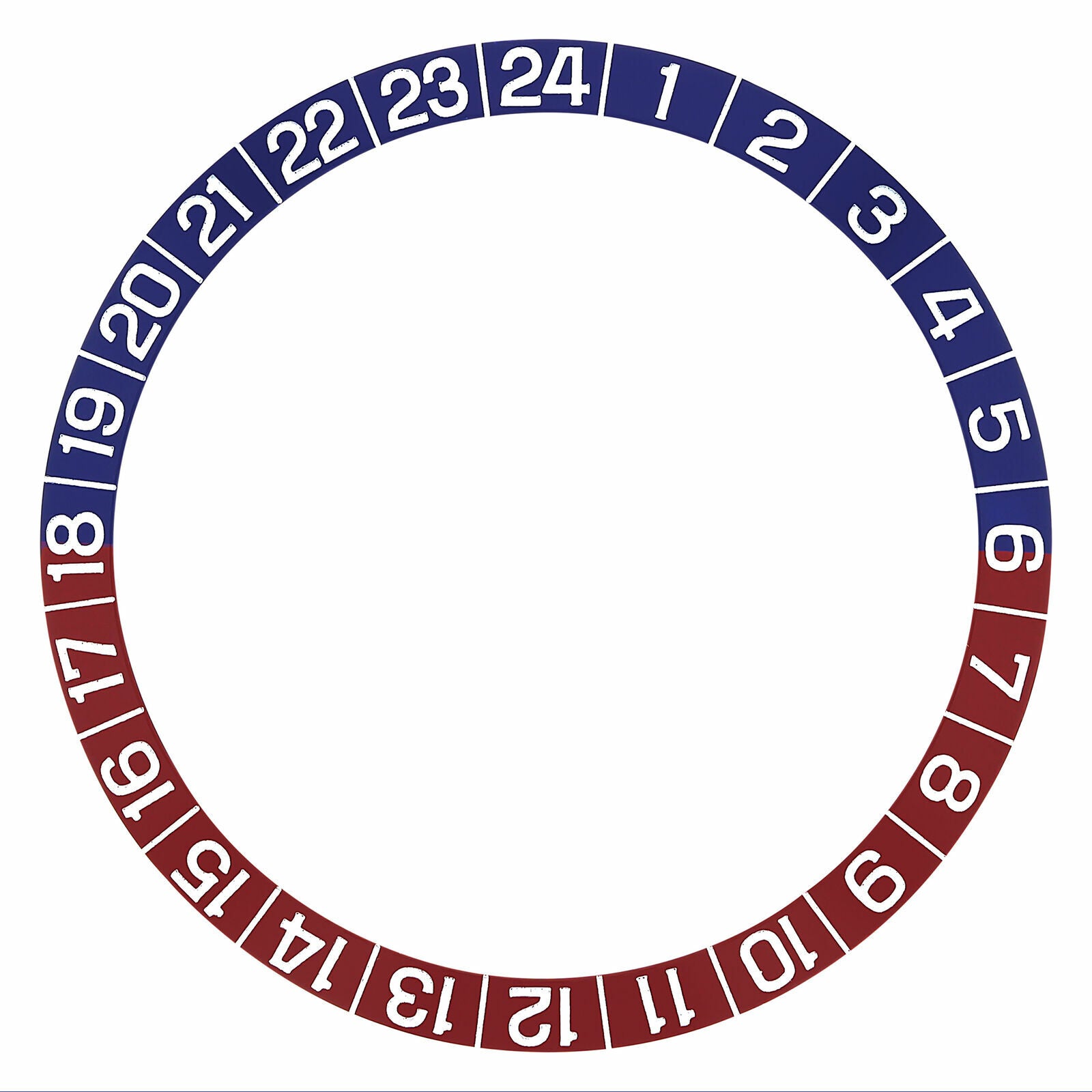 REPLACEMENT BEZEL INSERT RED/BLUE FOR WATCH 39.50MM X 32.30MM