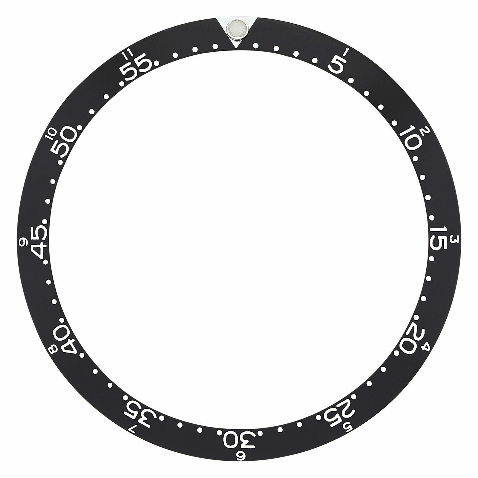 REPLACEMENT BEZEL INSERT BLACK WITH PEARL FLAT FOR WATCH 39.10MM X 33.50MM