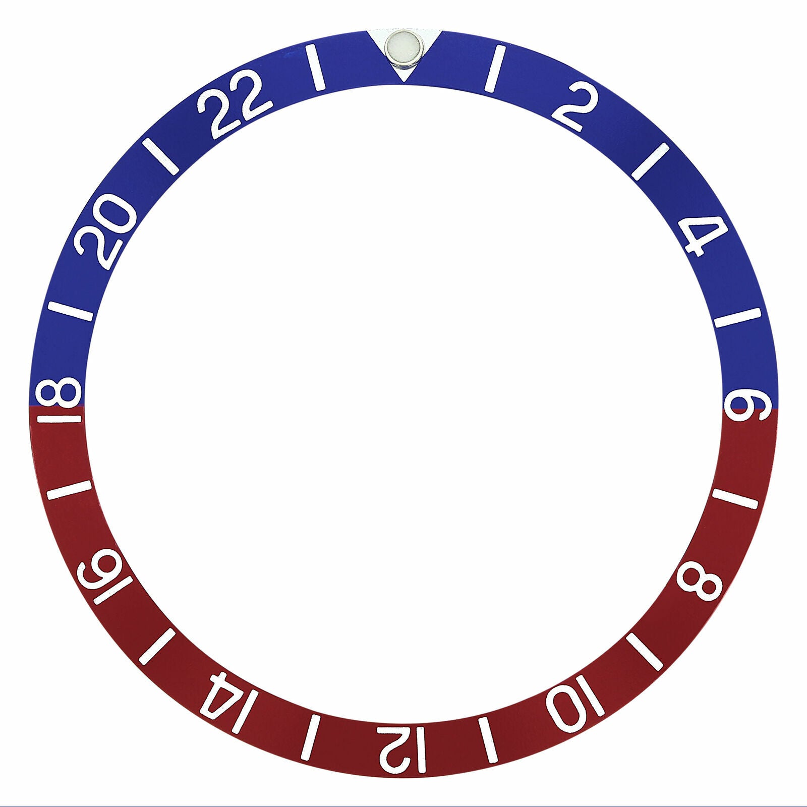 REPLACEMENT BEZEL INSERT BLUE/RED WITH PEARL FOR WATCH 38.90MM X 33MM