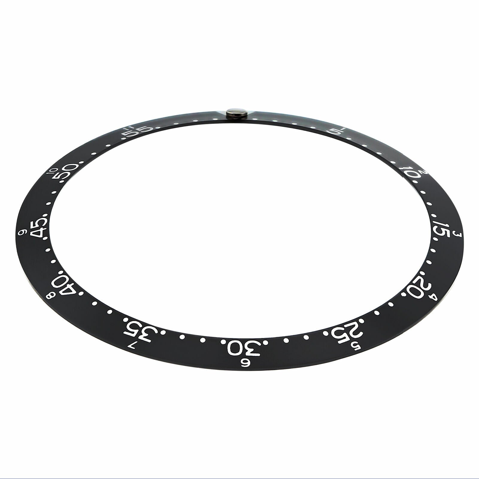 REPLACEMENT BEZEL INSERT BLACK WITH PEARL FLAT FOR WATCH 39.40MM X 32.10MM