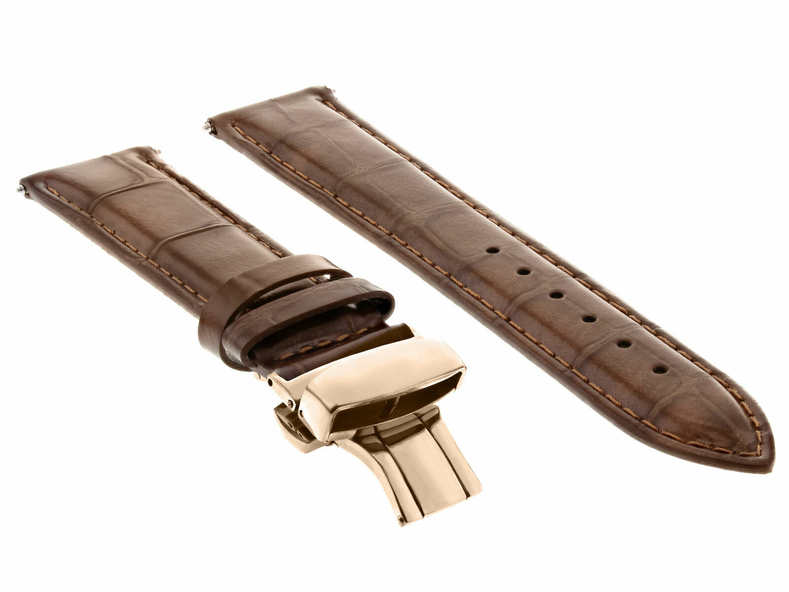 17-18-19-20-21-22-23-24MM LEATHER WATCH BAND STRAP FOR CITIZEN CLASP ROSE BLACK