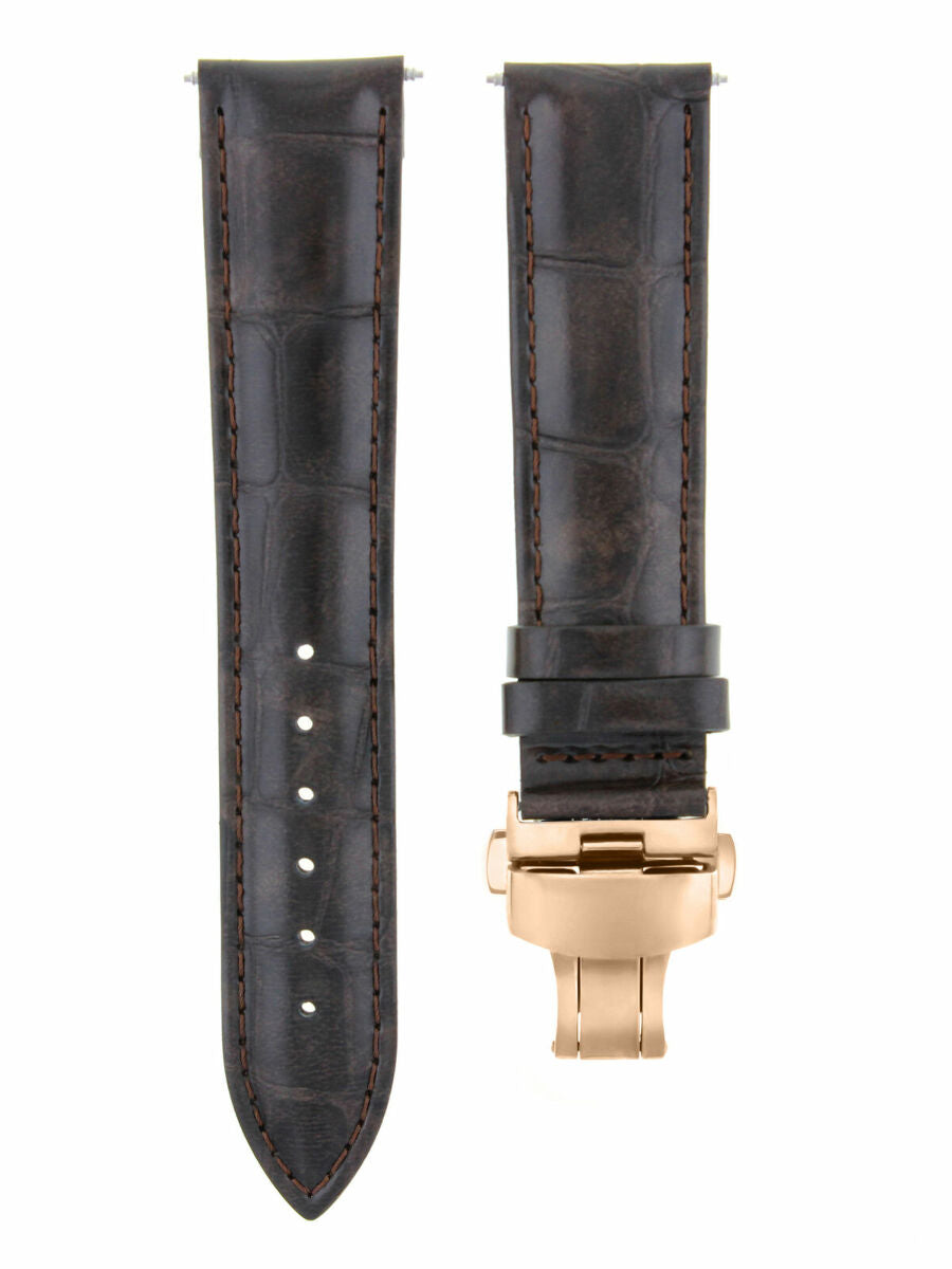 17-18-19-20-21-22-23-24MM LEATHER WATCH BAND STRAP FOR WRIST WATCH ROSE BLACK, Dark Brown, view 2