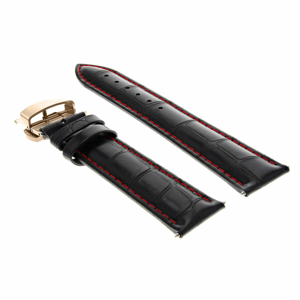 LEATHER WATCH BAND STRAP FOR CITIZEN CLASP ROSE BLACK - 17MM