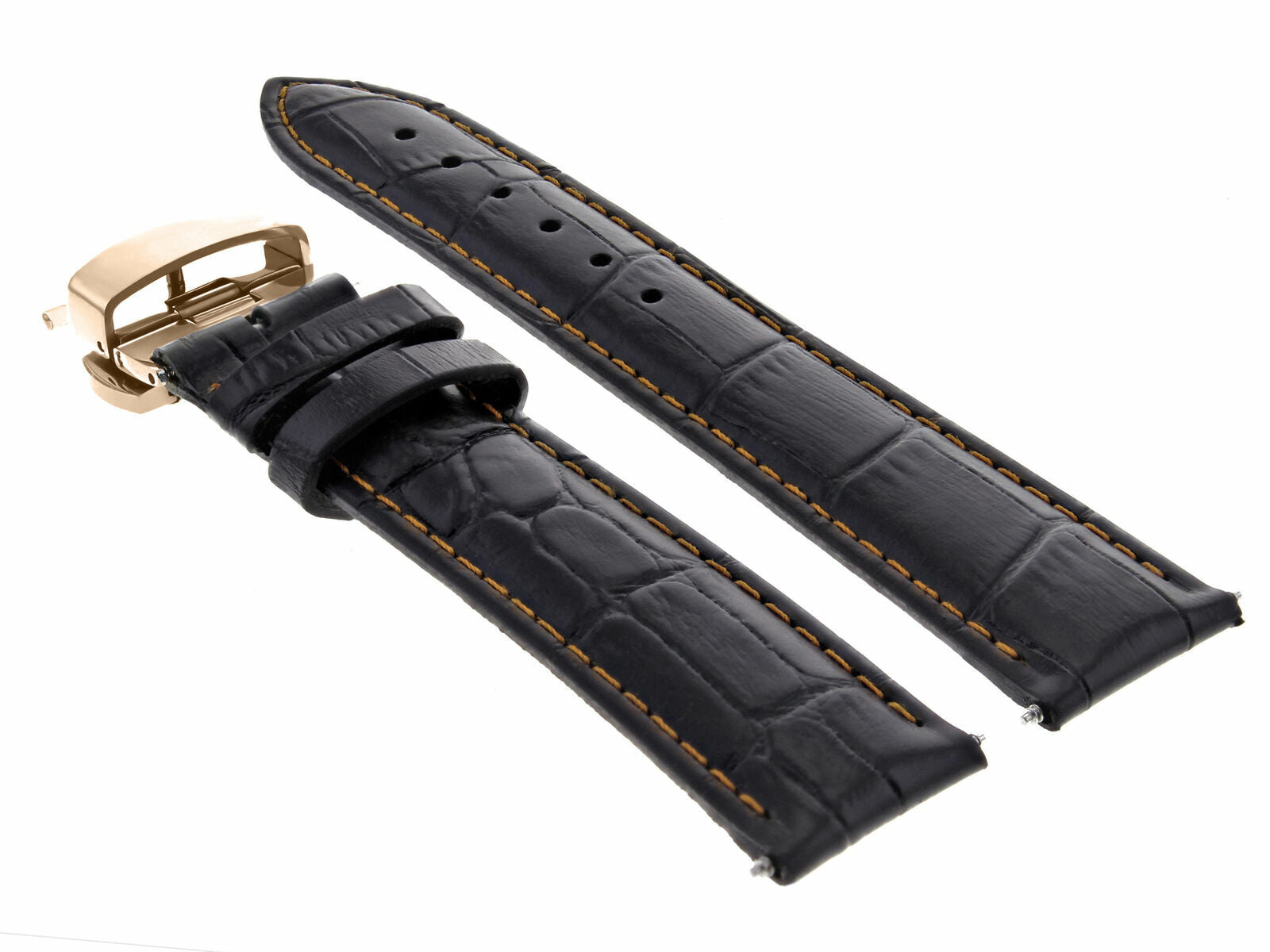 LEATHER WATCH BAND STRAP FOR CITIZEN CLASP ROSE BLACK - 17MM