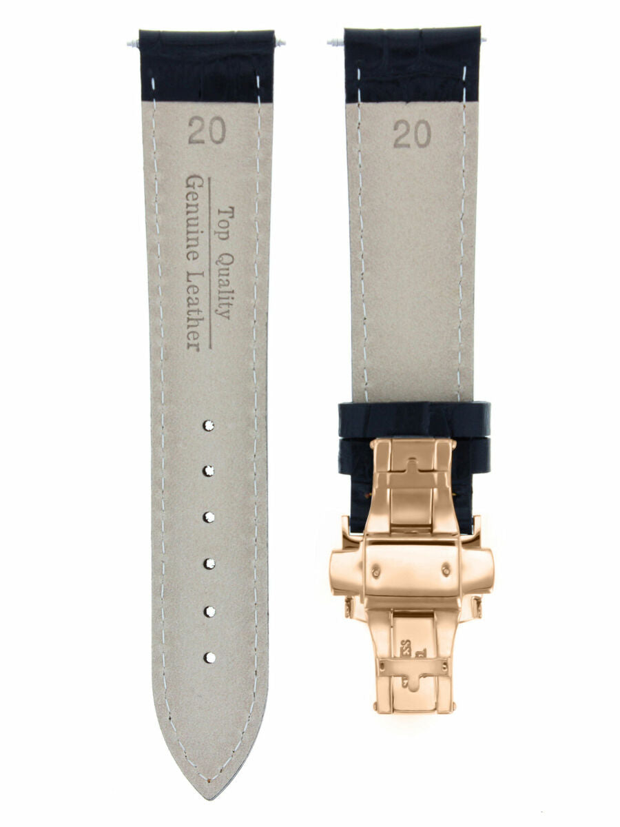 LEATHER WATCH BAND STRAP FOR CITIZEN CLASP ROSE BLACK - 17MM