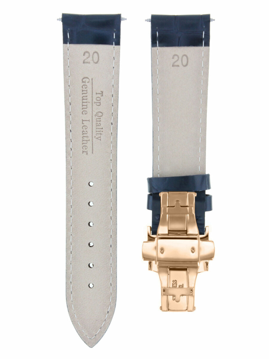 LEATHER WATCH BAND STRAP FOR CITIZEN CLASP ROSE BLACK - 17MM