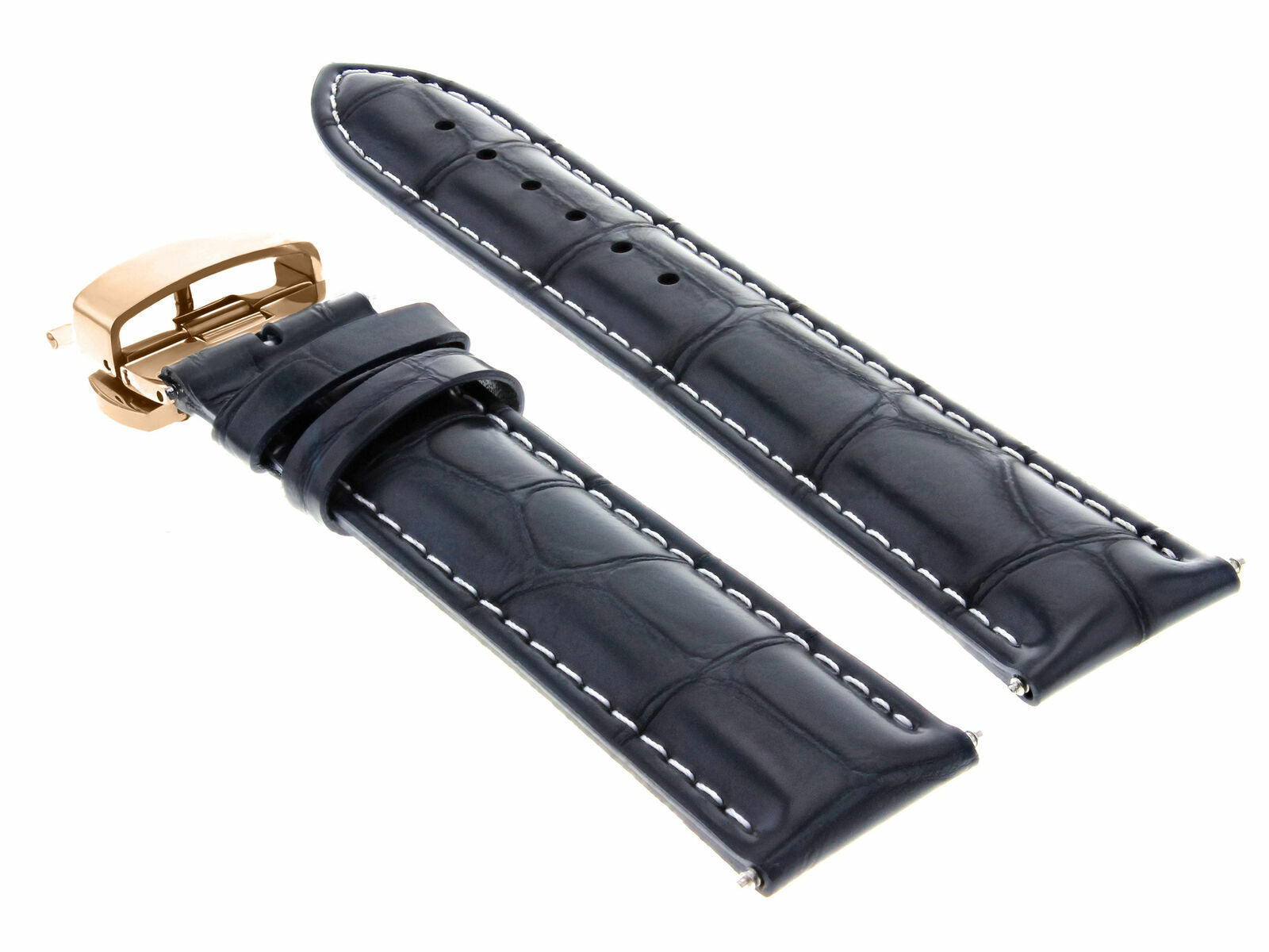 LEATHER WATCH BAND STRAP FOR CITIZEN CLASP ROSE BLACK - 17MM