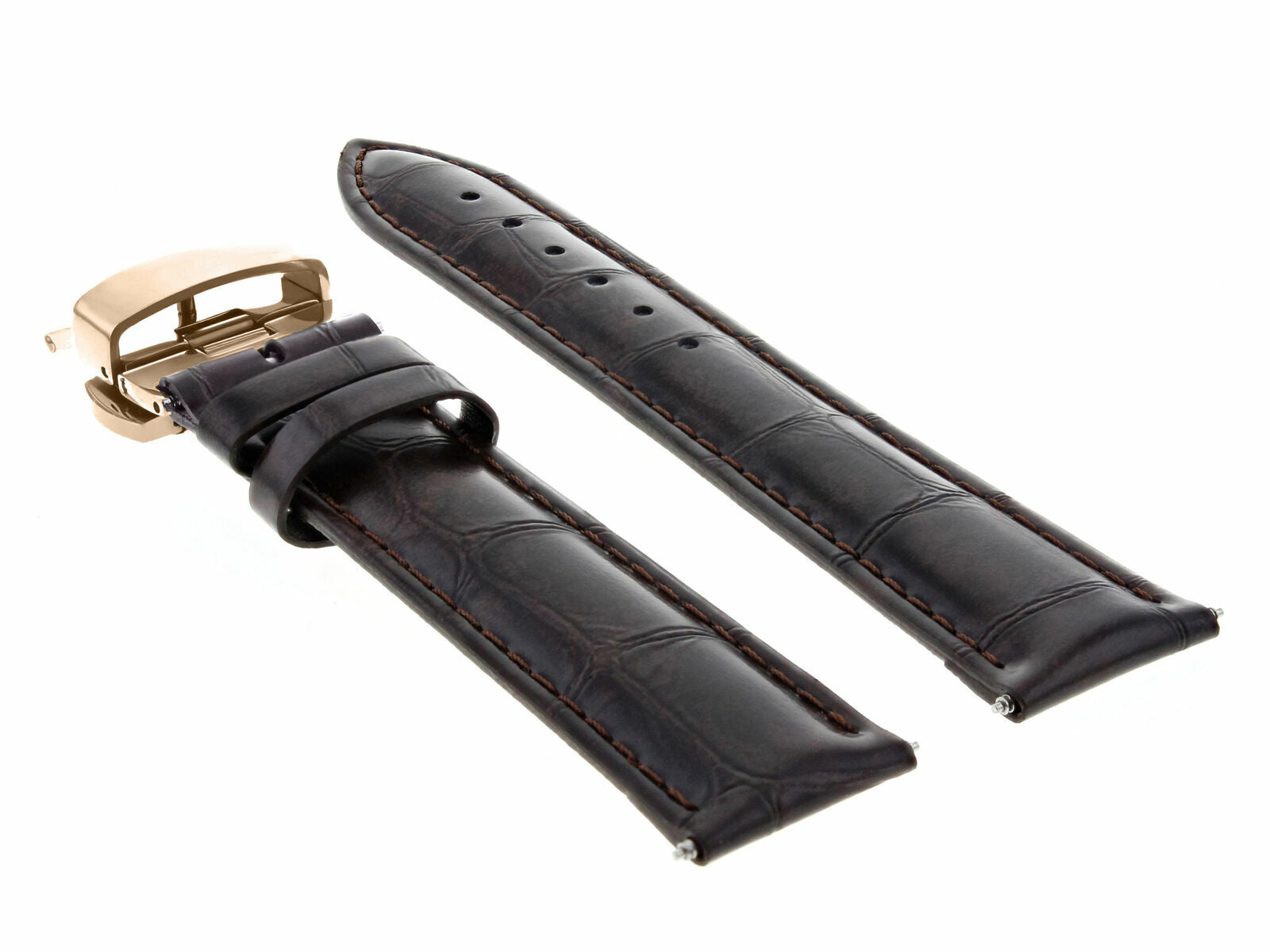LEATHER WATCH BAND STRAP FOR CITIZEN CLASP ROSE BLACK - 17MM