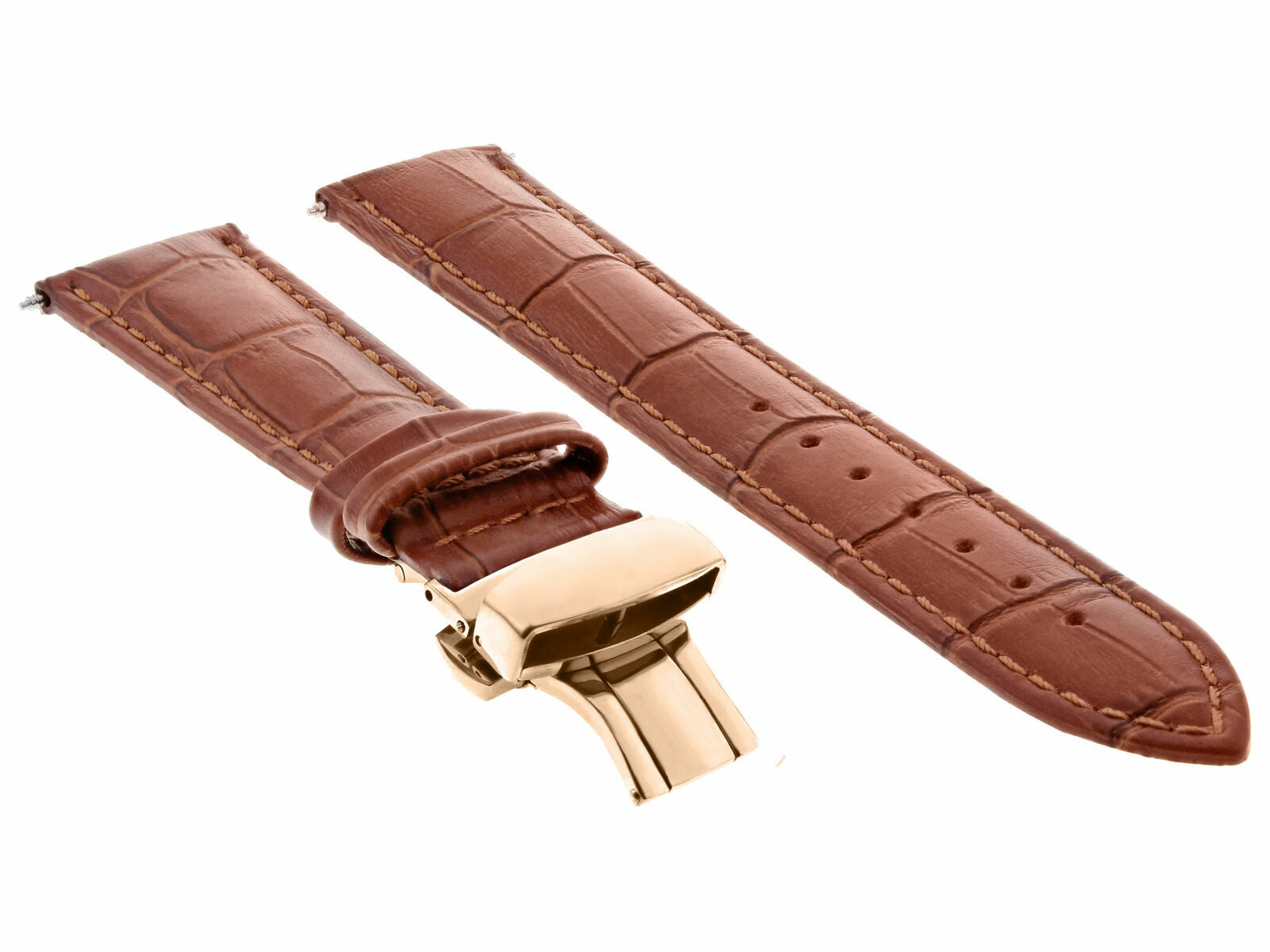 17-18-19-20-21-22-23-24MM LEATHER WATCH BAND STRAP FOR CITIZEN CLASP ROSE BLACK