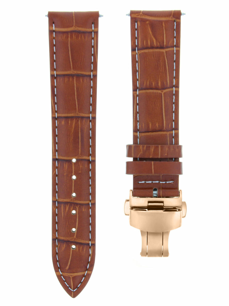 17-18-19-20-21-22-23-24MM LEATHER WATCH BAND STRAP FOR CITIZEN CLASP ROSE BLACK