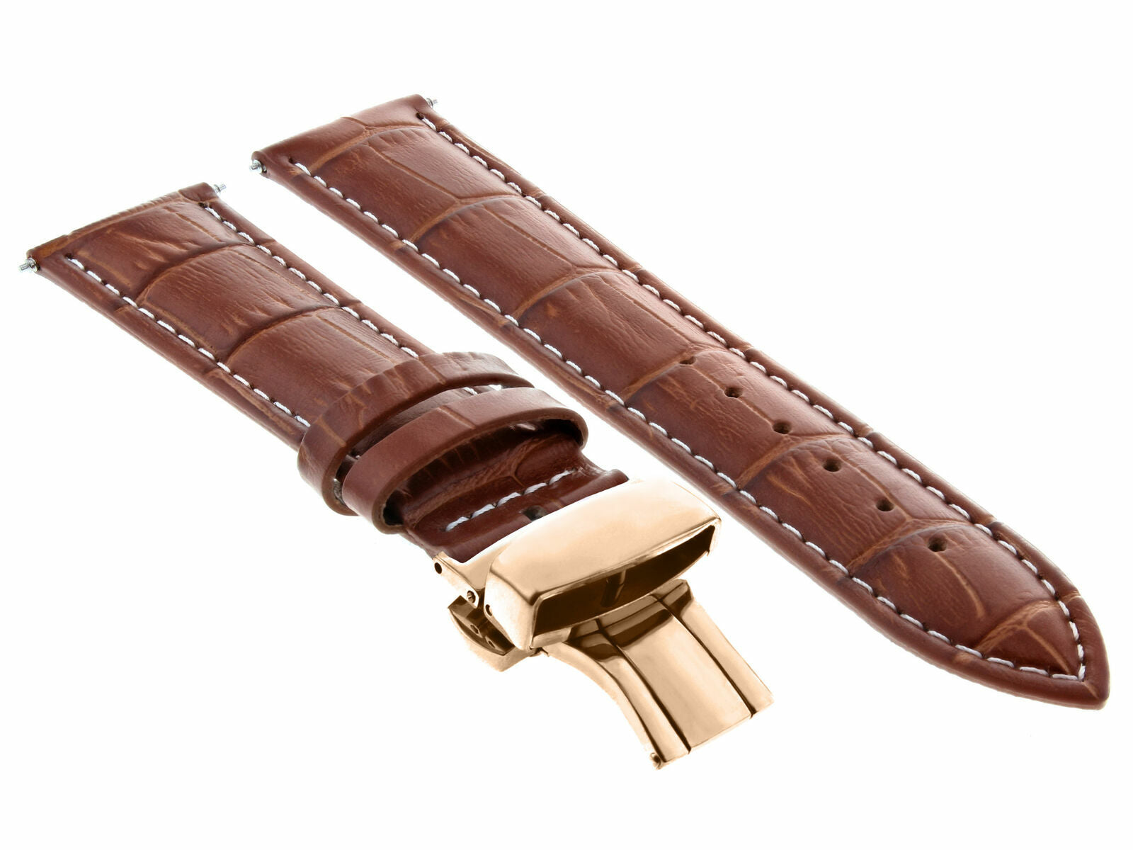 17-18-19-20-21-22-23-24MM LEATHER WATCH BAND STRAP FOR CITIZEN CLASP ROSE BLACK