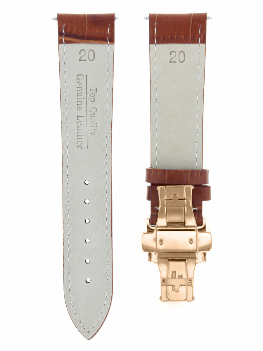 LEATHER WATCH BAND STRAP FOR CITIZEN CLASP ROSE BLACK - 17MM