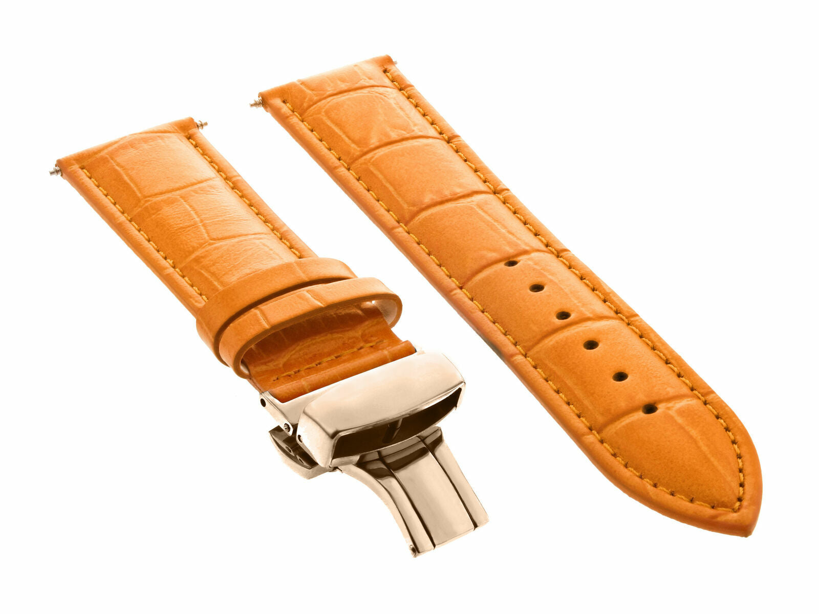 17-18-19-20-21-22-23-24MM LEATHER WATCH BAND STRAP FOR CITIZEN CLASP ROSE BLACK
