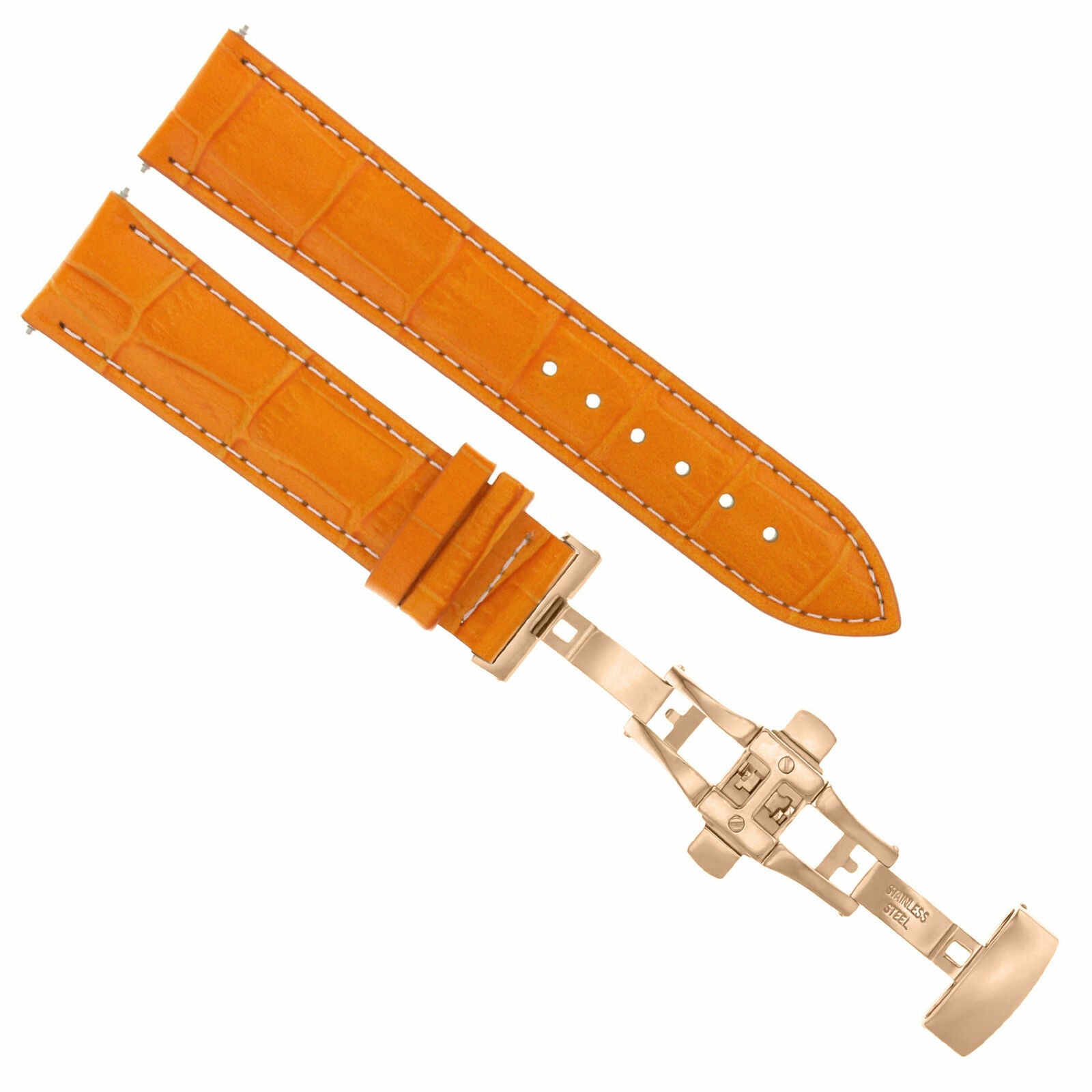 17-18-19-20-21-22-23-24MM LEATHER WATCH BAND STRAP FOR CITIZEN CLASP ROSE BLACK