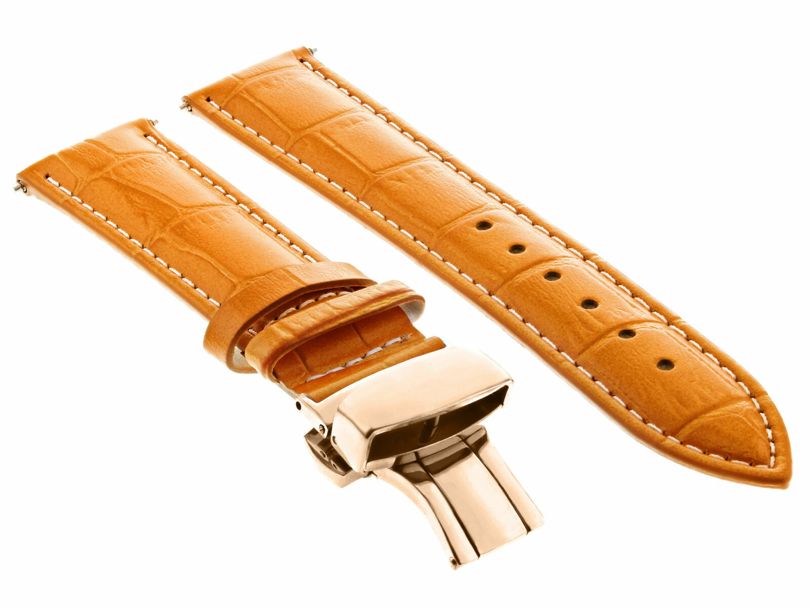 17-18-19-20-21-22-23-24MM LEATHER WATCH BAND STRAP FOR CITIZEN CLASP ROSE BLACK