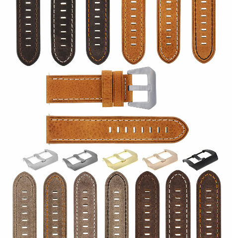 20-22-24MM LEATHER WATCH BAND STRAP FOR BREITLING CHRONOMAT BENTLEY COLT WATCH