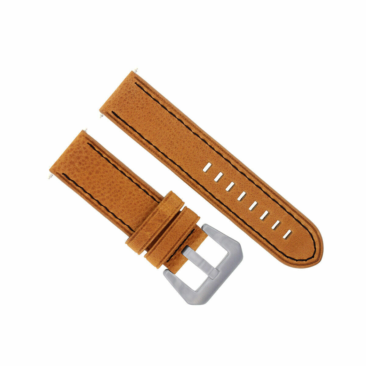 20-22-24MM LEATHER WATCH BAND STRAP FOR BREITLING CHRONOMAT BENTLEY COLT WATCH, Tan with Black Stitching, view 3