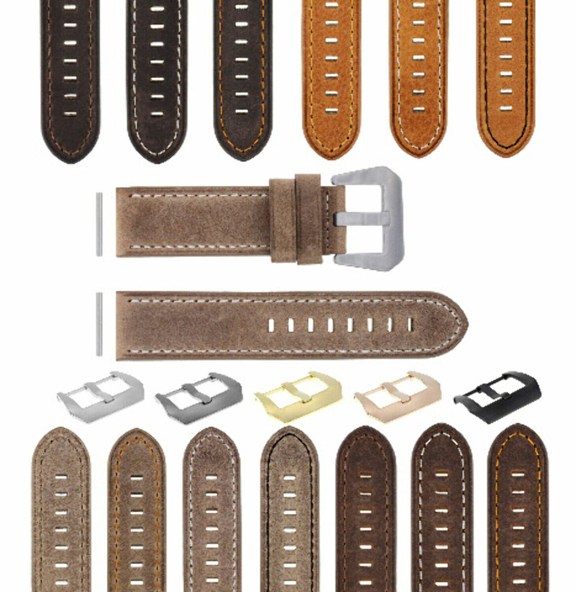 22-24MM PREMIUM PAM LEATHER WATCH STRAP BAND FOR 40- 44MM PANERAI GMT WATCH