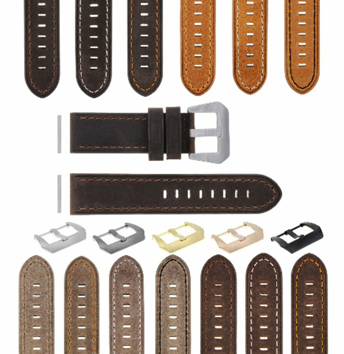 22-24MM PREMIUM PAM LEATHER WATCH STRAP BAND FOR 40- 44MM PANERAI GMT WATCH