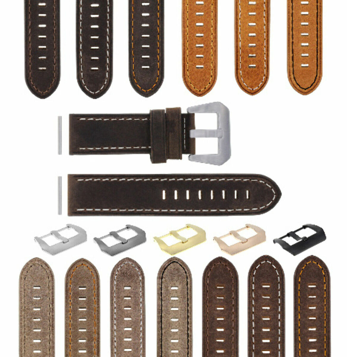 22-24MM PREMIUM PAM LEATHER WATCH STRAP BAND FOR 40- 44MM PANERAI GMT WATCH