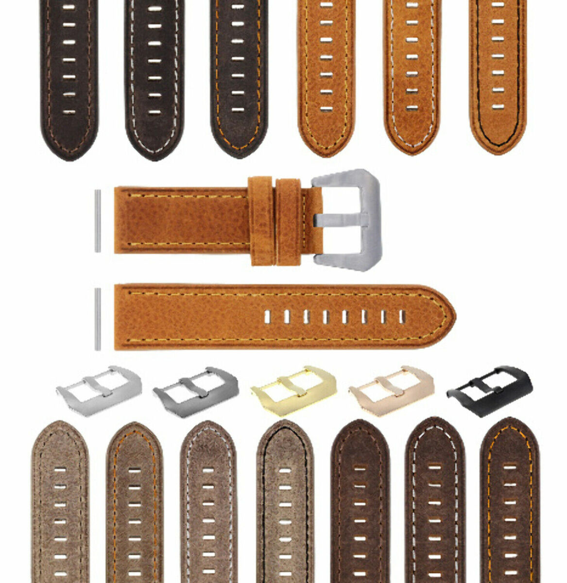 22-24MM PREMIUM PAM LEATHER WATCH STRAP BAND FOR 40- 44MM PANERAI GMT WATCH