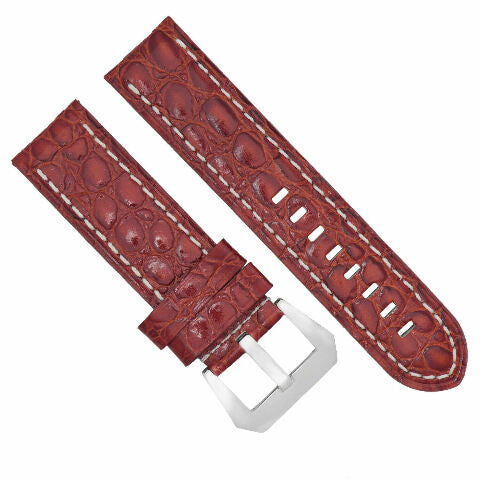 24MM LEATHER WATCH BAND STRAP FOR 44MM BIG PAM PANERAI MARINA LUMINOR GMT