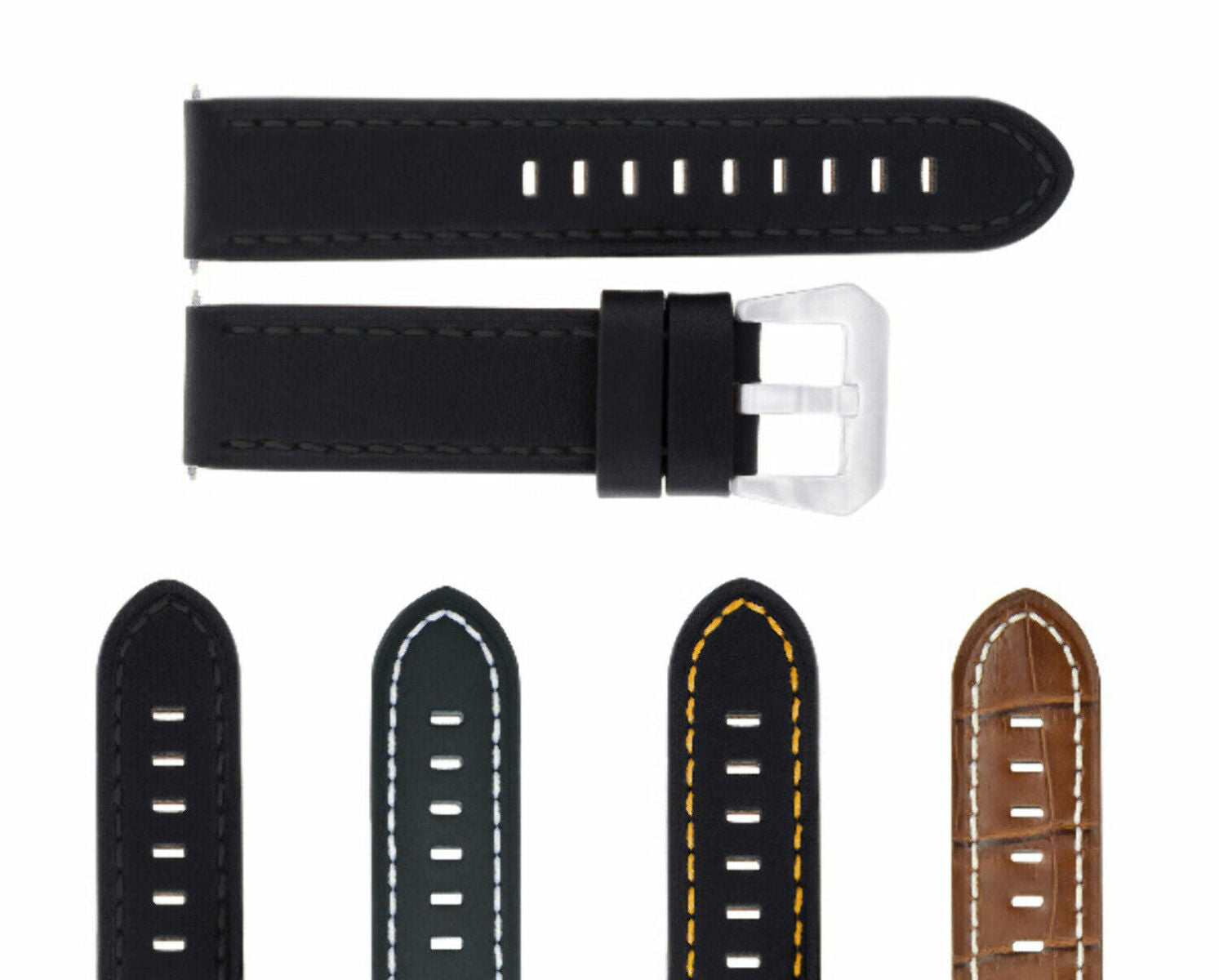 24MM GENUINE COW LEATHER WATCH BAND STRAP FOR  BREITLING CHRONOMAT BENTLEY COLT