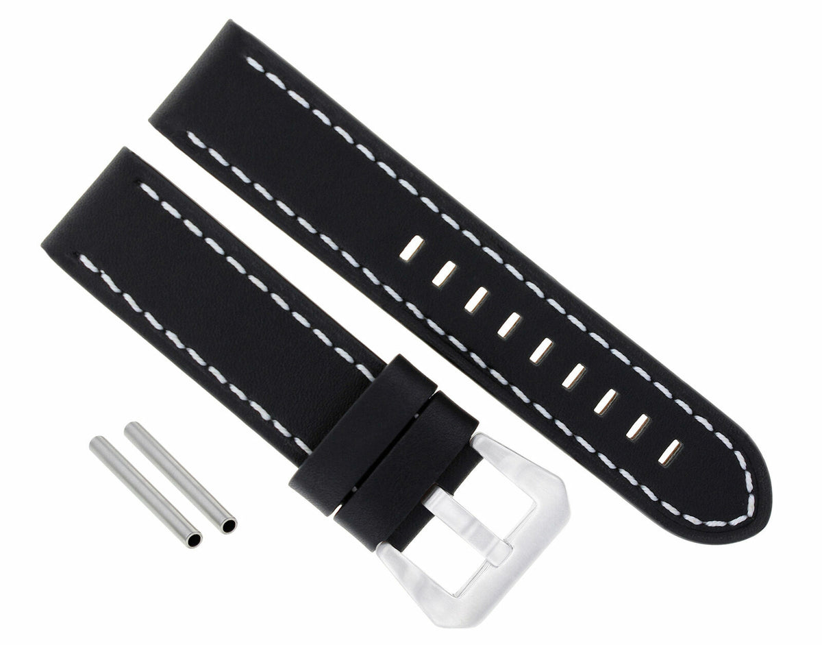 24MM Replacement Cow Leather Watch Band Strap for Big PAM Panerai Marina Luminor