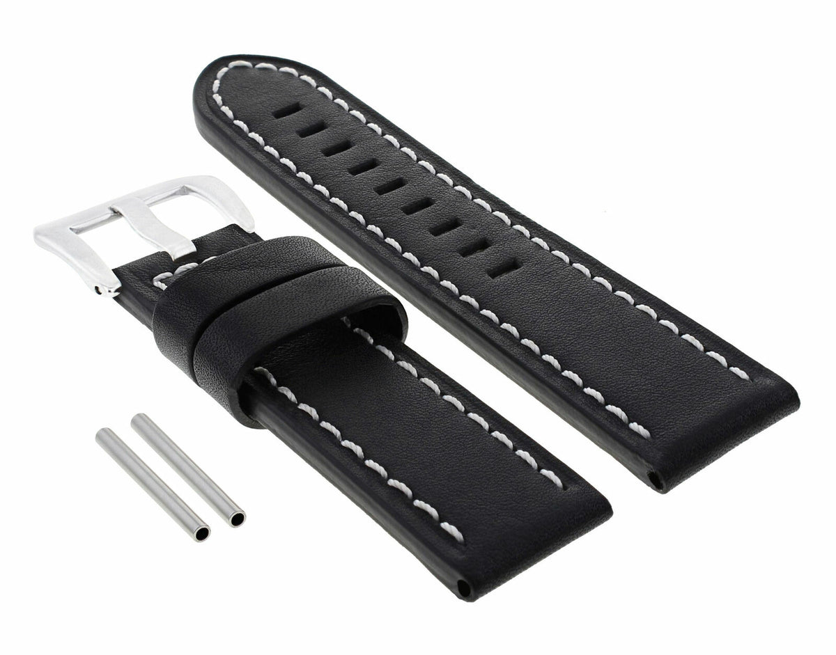 24MM Replacement Cow Leather Watch Band Strap for Big PAM Panerai Marina Luminor