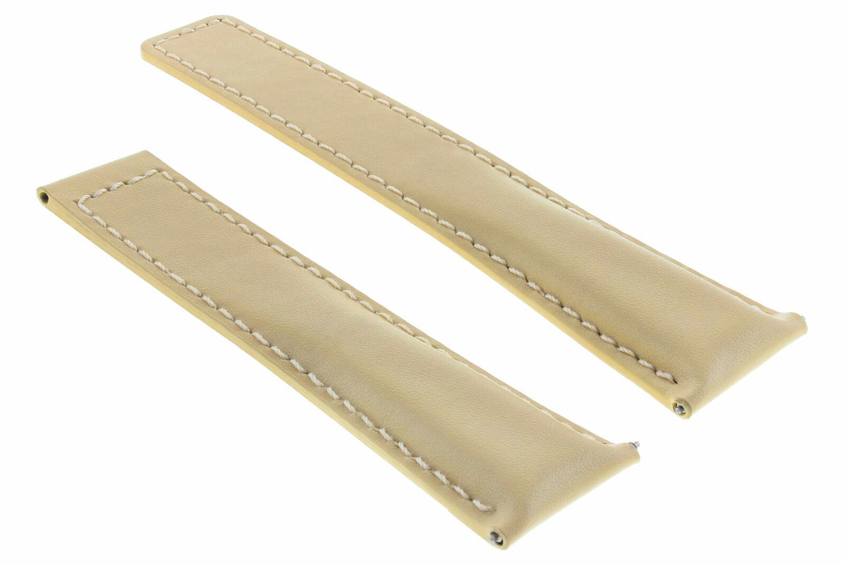 19-20-22MM Leather Watch Band Strap Universal Deployment Clasp Two-piece Strap