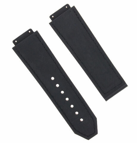 24MM ALLIGATOR LEATHER RUBBER BAND STRAP FOR HUBLOT BANG CLASP 4 SCREW S/DRIVER - Bracelet Band