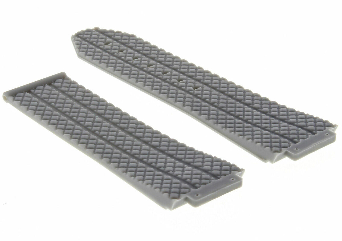 24MM-25MM RUBBER WATCH BAND STRAP WITH 2 BLACK SCREWS AND DRIVER FOR HUBLOT, Grey, view 4
