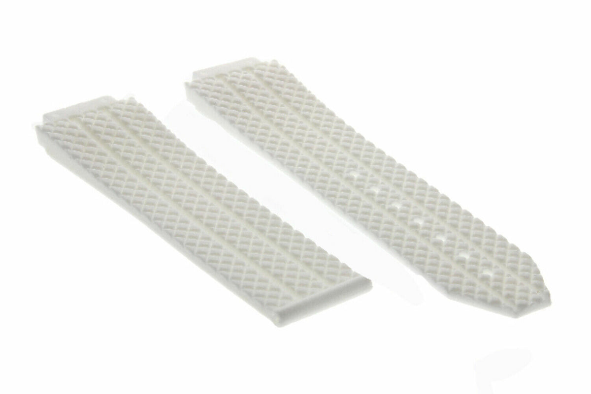 24MM-25MM RUBBER WATCH BAND STRAP WITH 4 BLACK SCREWS AND DRIVER FOR HUBLOT, White, view 4