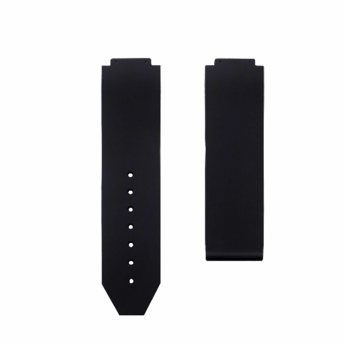 24MM RUBBER WATCH BAND STRAP SMOOTH FOR HUBLOT H BIG BANG BUCKLE 4 SCREW SDRIVER, Black, view 2