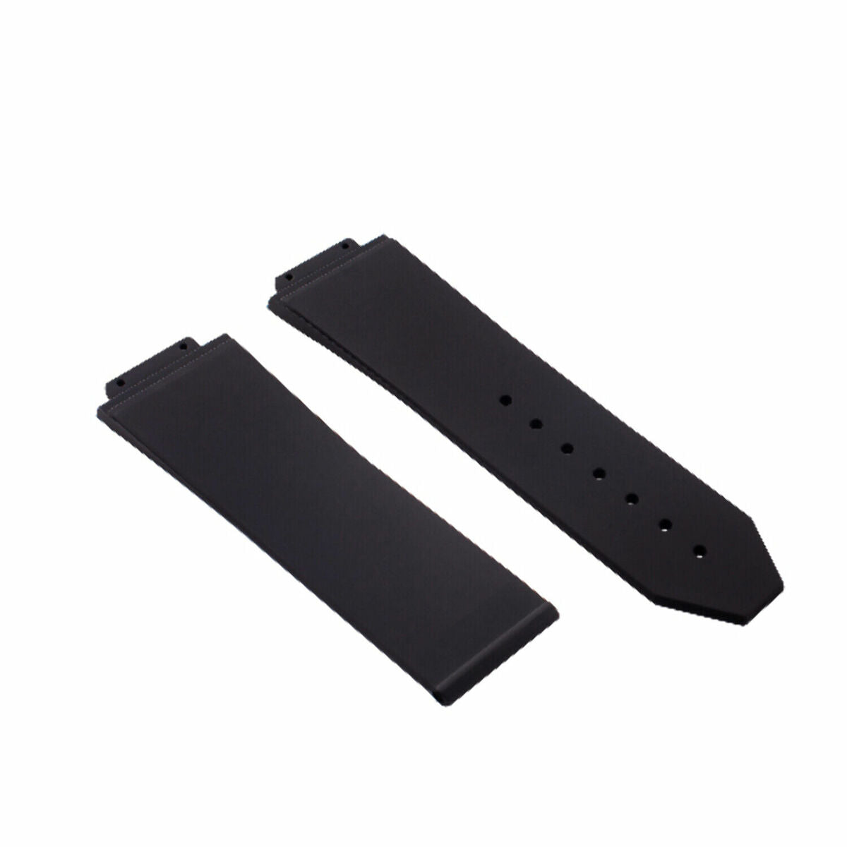 24MM RUBBER WATCH BAND STRAP SMOOTH FOR HUBLOT H BIG BANG BUCKLE 4 SCREW SDRIVER, Black, view 3